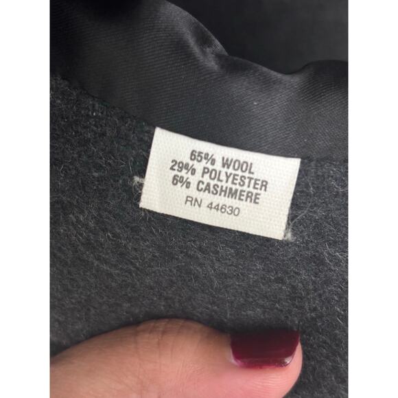 Charcoal Gray Wool/Cashmere Blend Full-length Double Breasted Overcoat Womens 12 - Picture 6 of 13